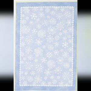 Handmade Blue Snowflake Holiday Tea Towel